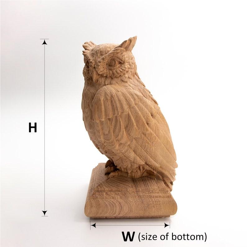 Eagle Owl Staircase Wooden Finial Decor For Sale 3