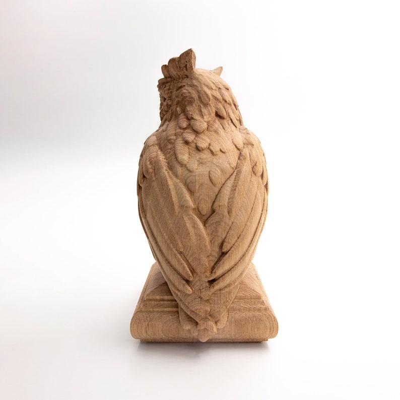 Eagle Owl Staircase Wooden Finial Decor For Sale 1
