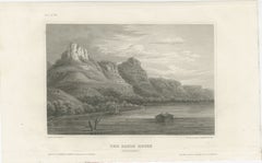 Eagle Rocks Mississippi River, Antique Steel Engraving c.1850