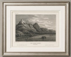 Eagle Rocks Mississippi River, Antique Steel Engraving c.1850