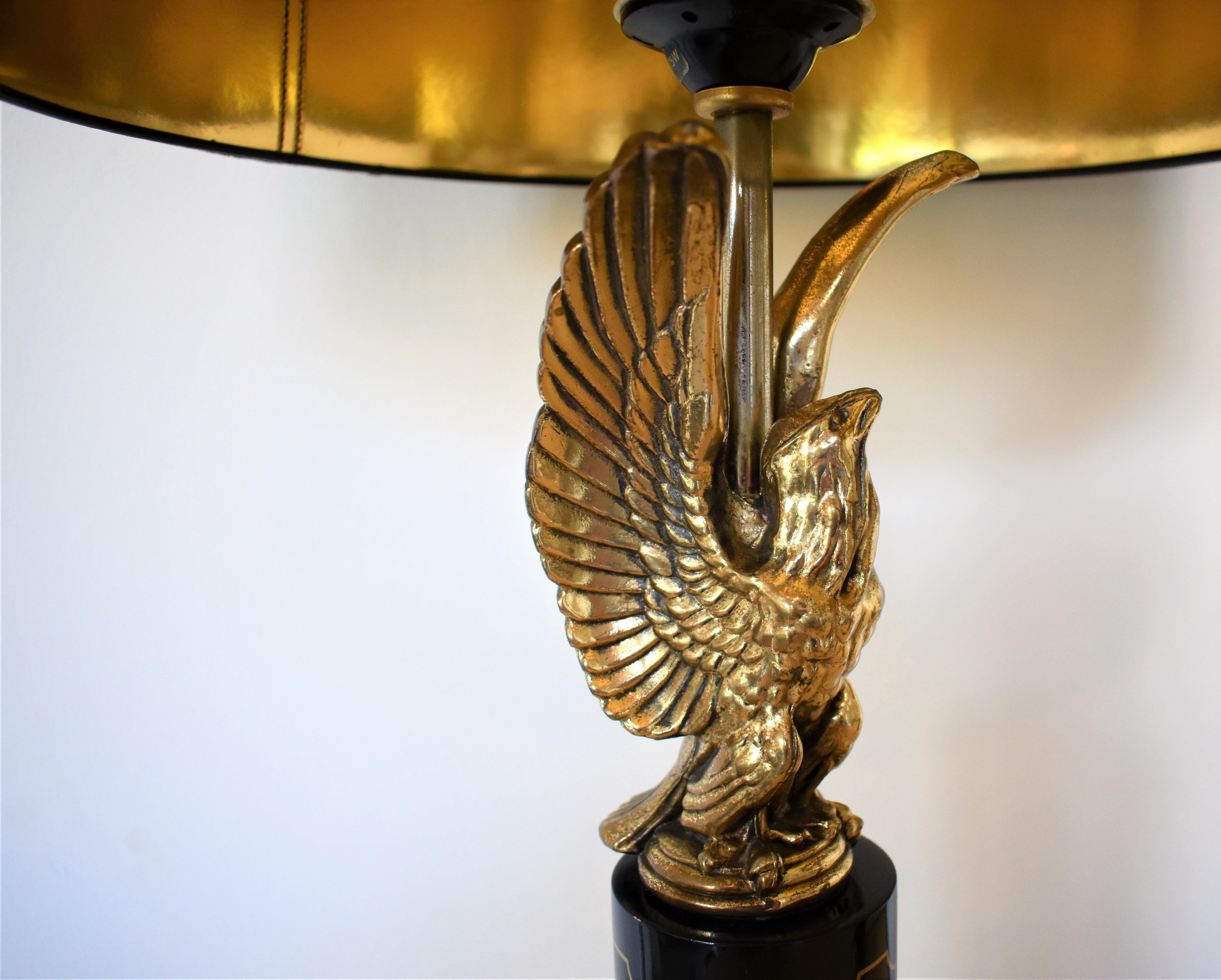 Eagle Table Lamps Attributed to Maison Charles, Hollywood Regency 4