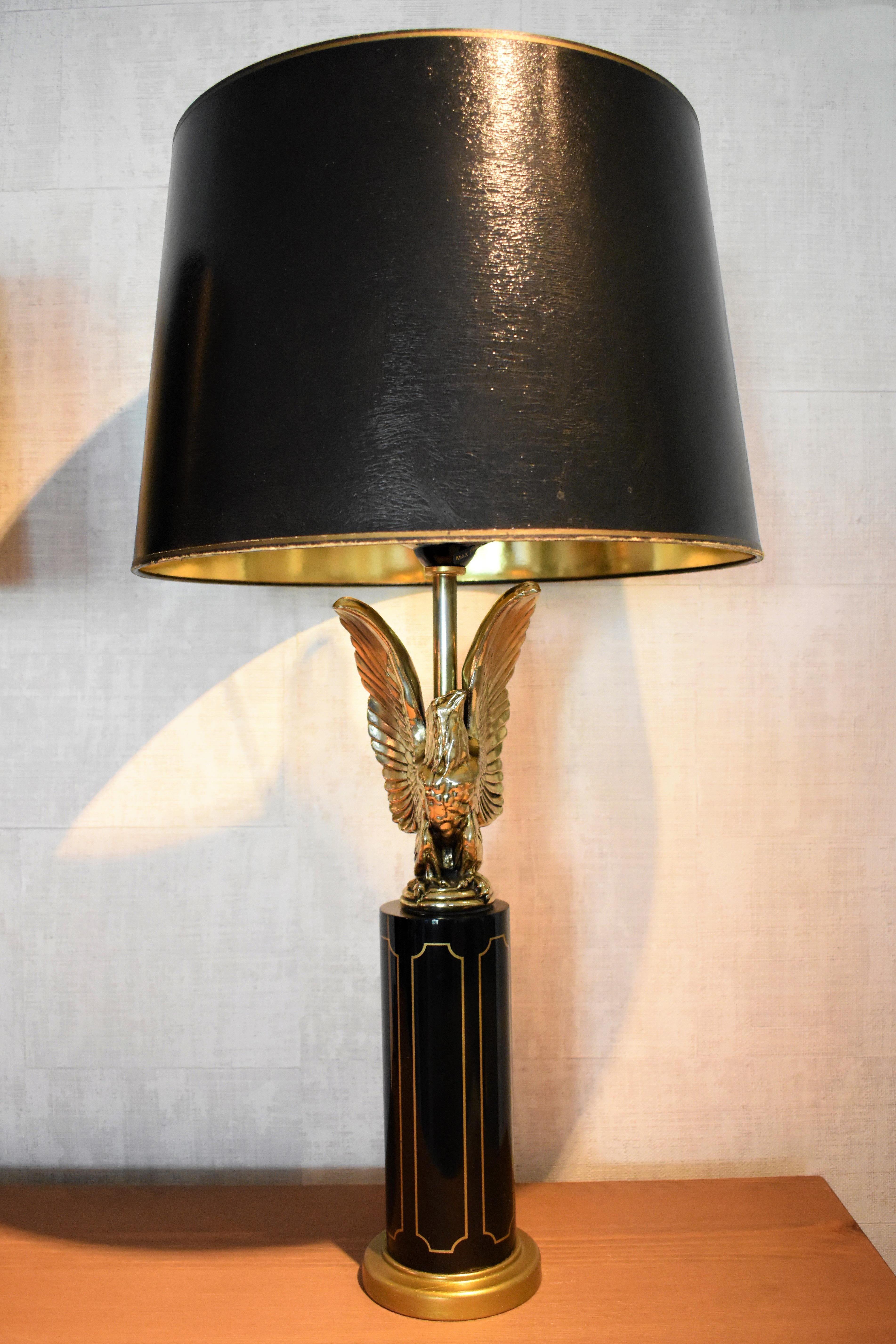 Eagle Table Lamps Attributed to Maison Charles, Hollywood Regency 3