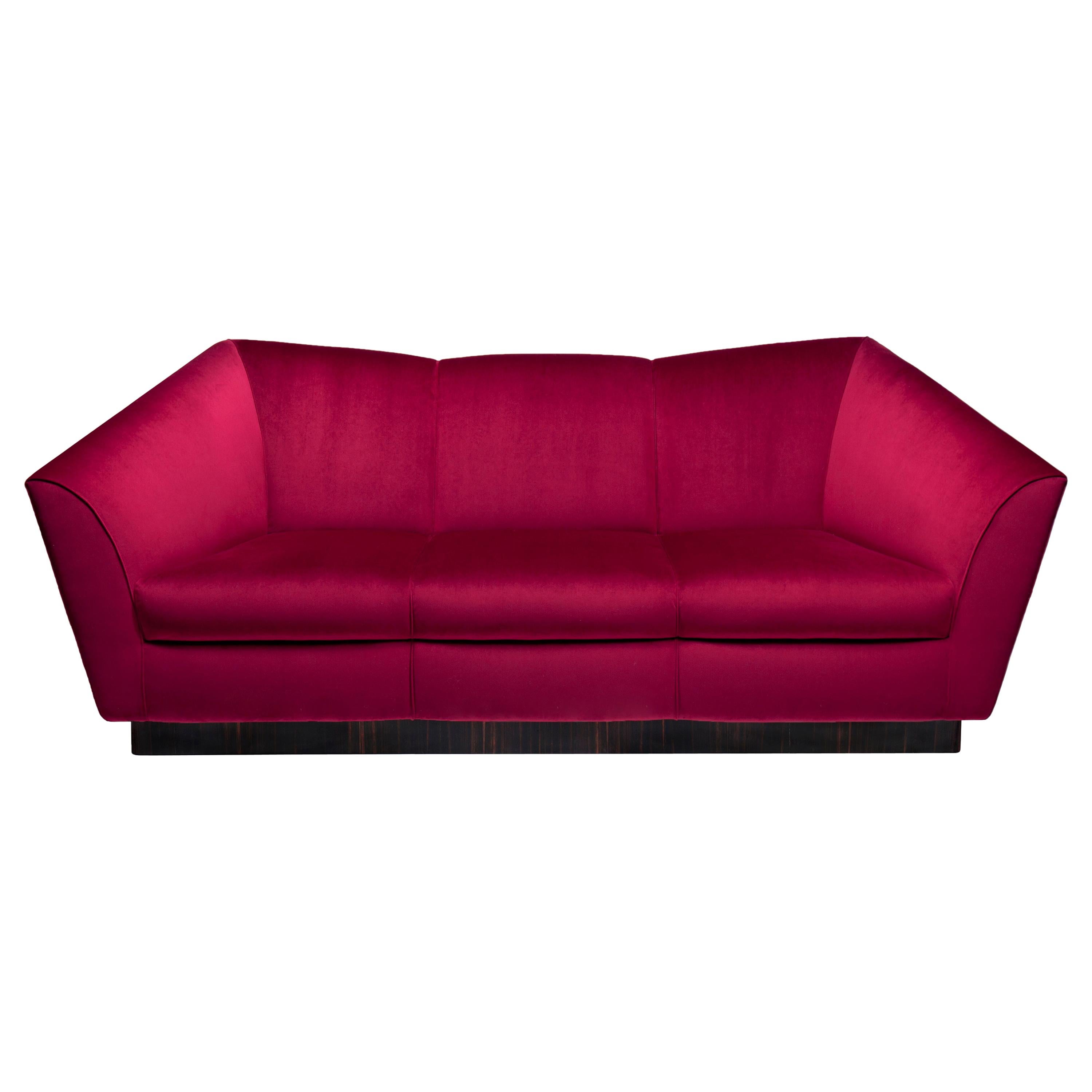 Eagle Three-Seat Sofa, Velvet and Ebony, InsidherLand by Joana Santos Barbosa