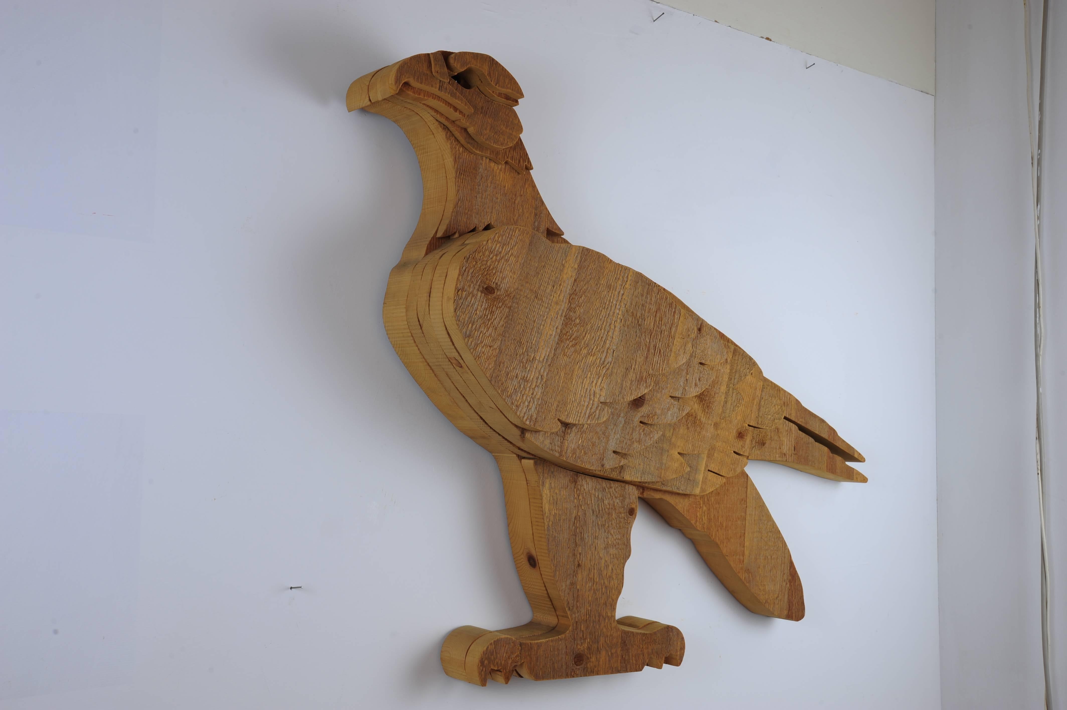 Organic Modern Eagle Wood Sculpture by Michelangeli, Italy For Sale