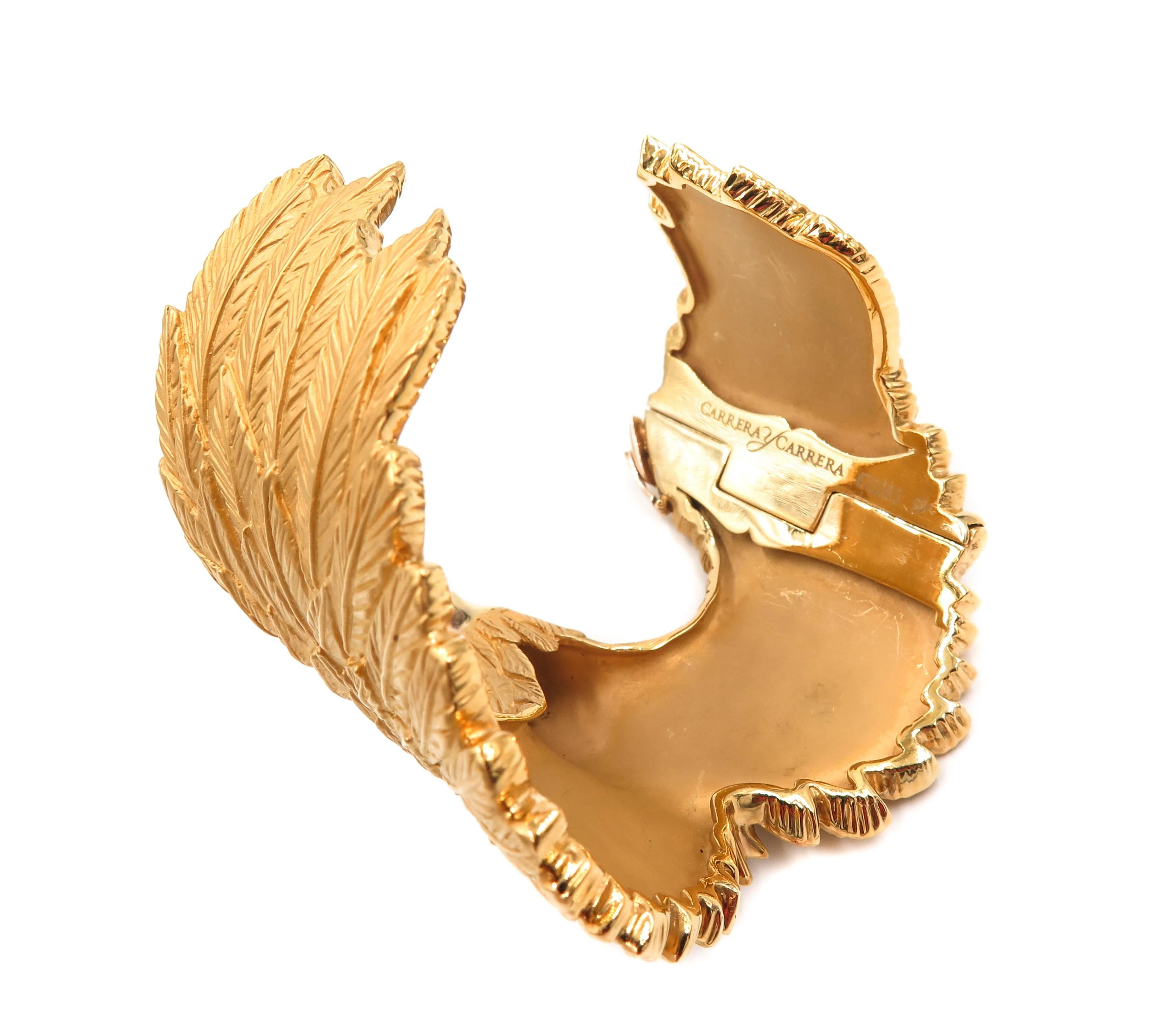 Artist Eagle Yellow Gold Cuff Bracelet by Carrera y Carrera