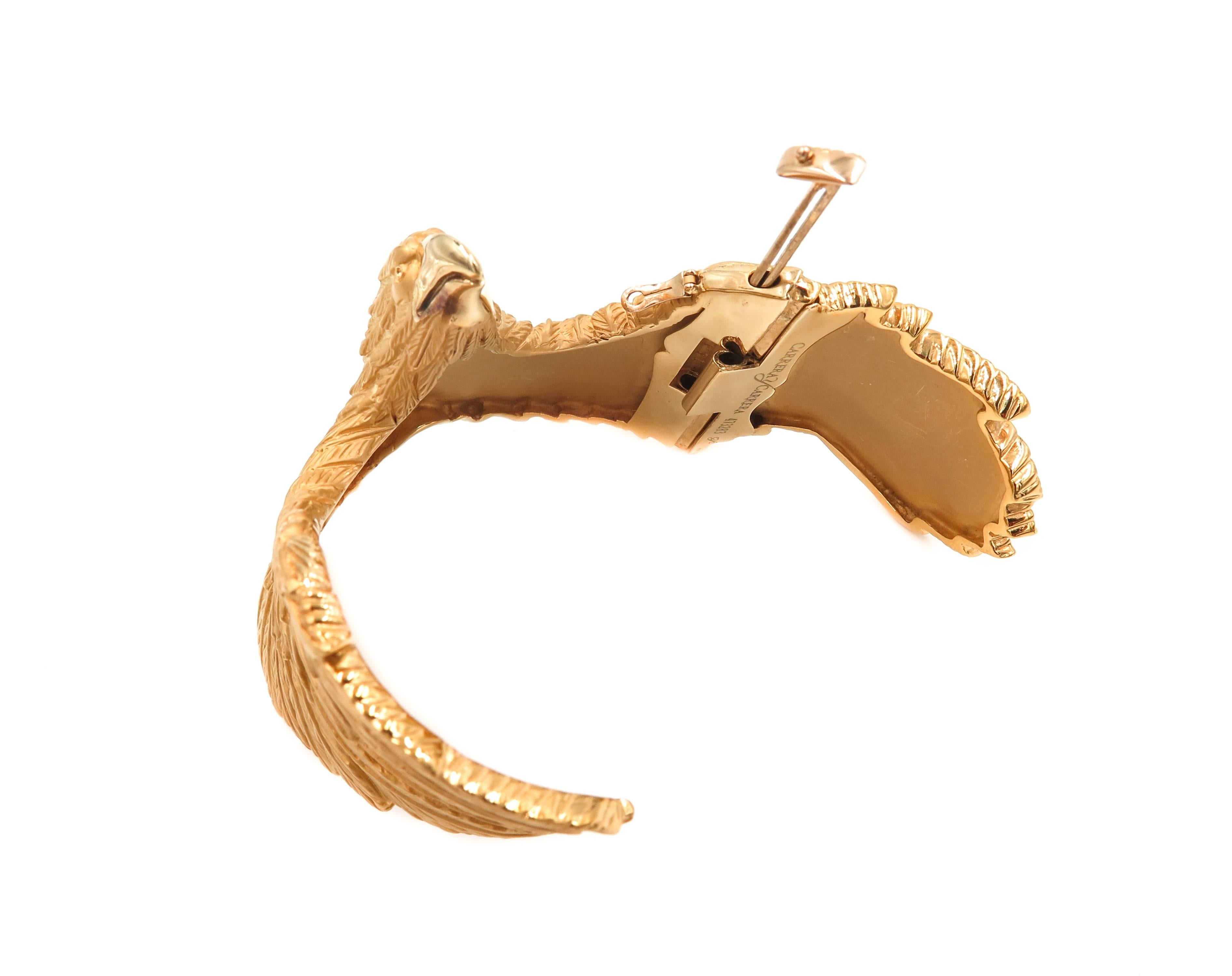 Eagle Yellow Gold Cuff Bracelet by Carrera y Carrera 3
