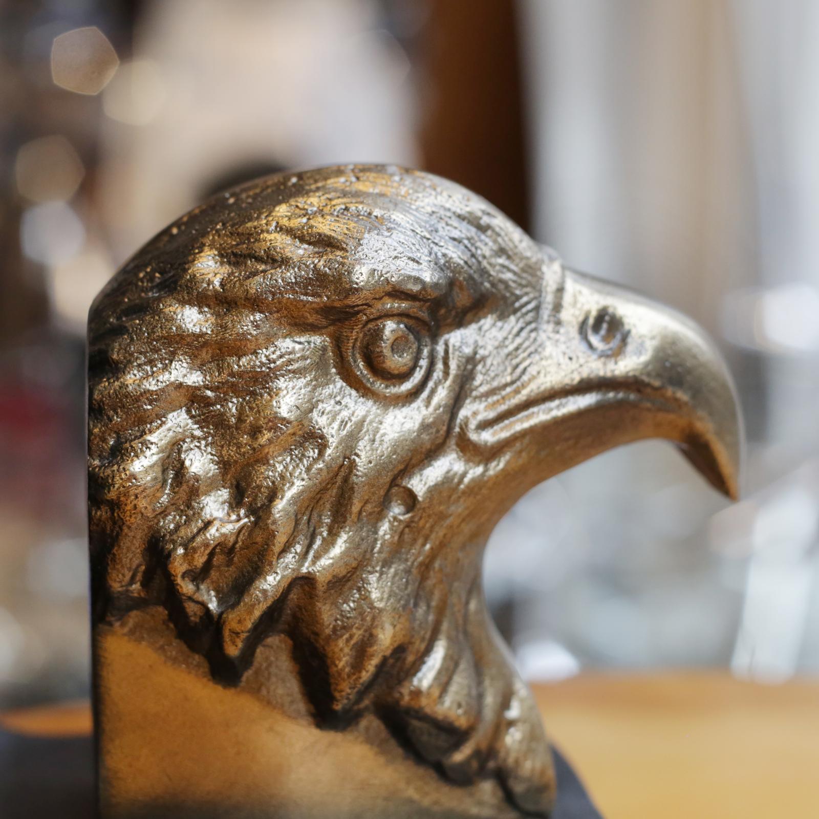 Metal Eagles Set of 2 Bookends For Sale
