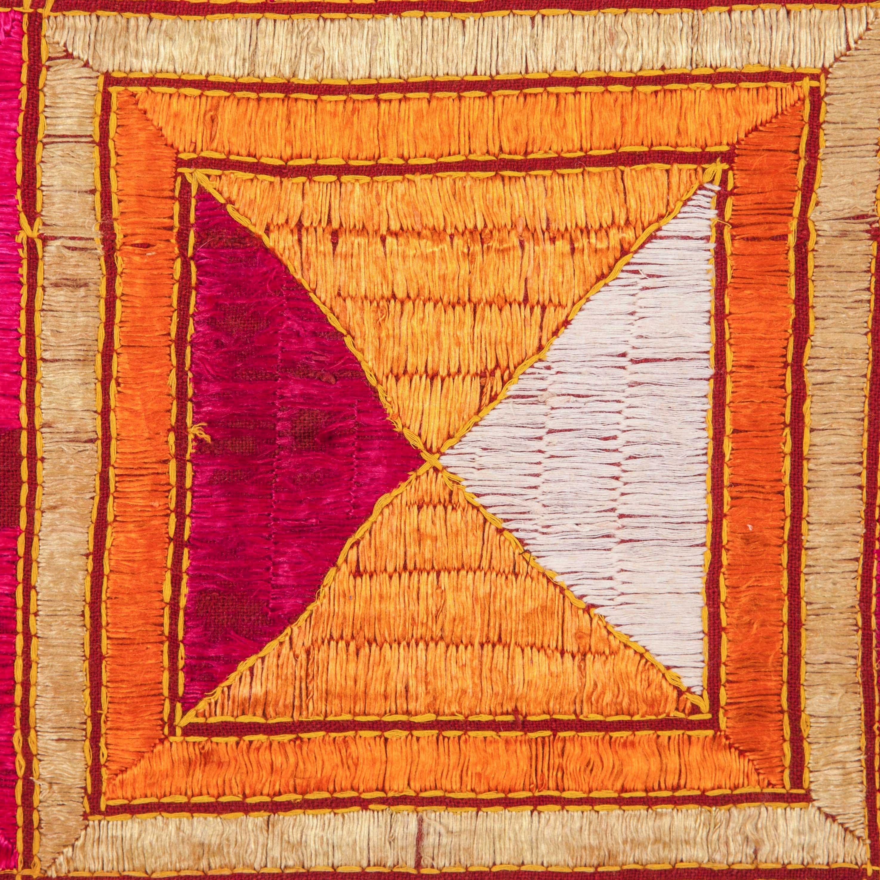 Embroidered Early 20th Century Phulkari from India