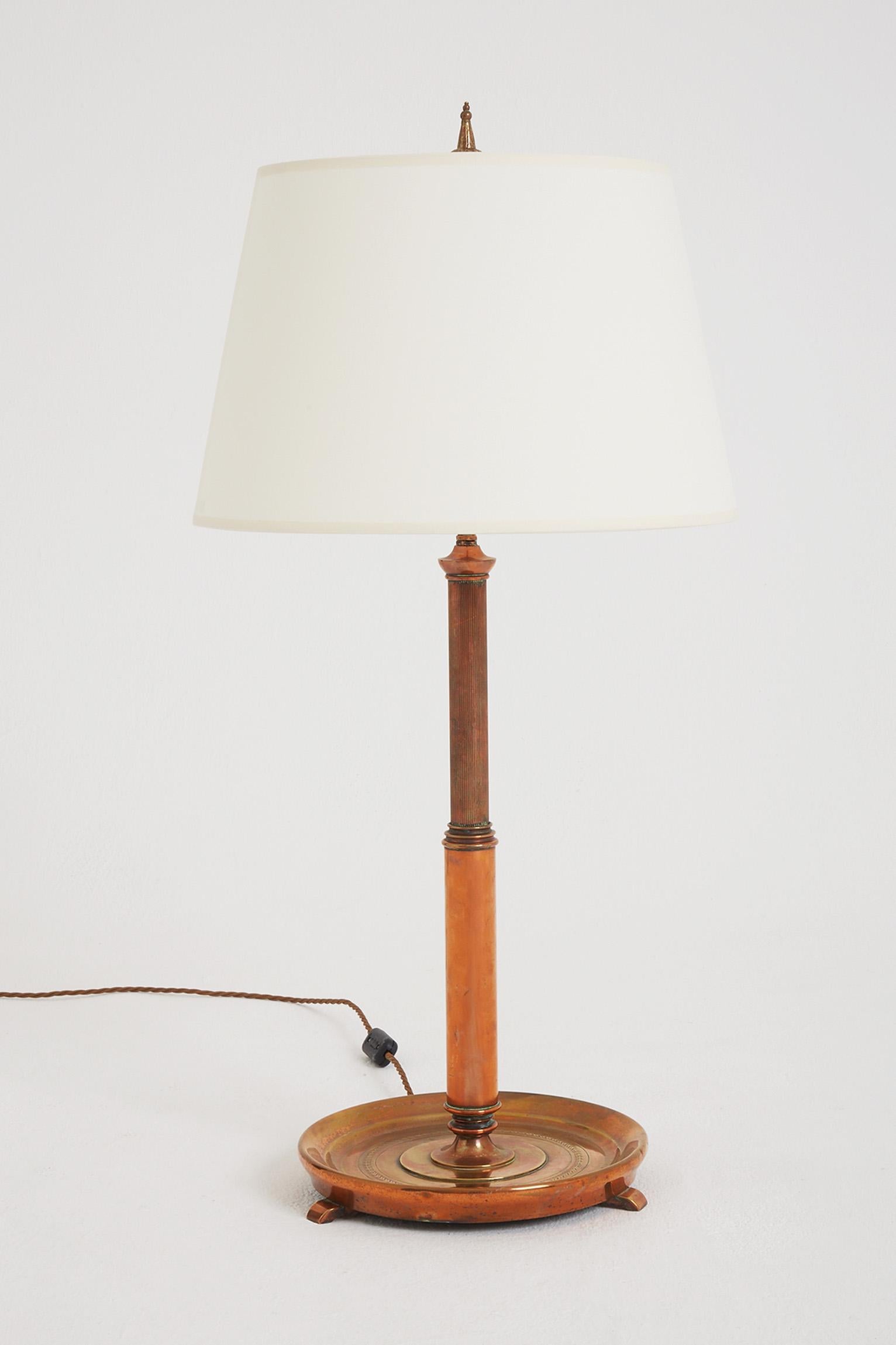 Neoclassical Early 20th Century Copper Table Lamp