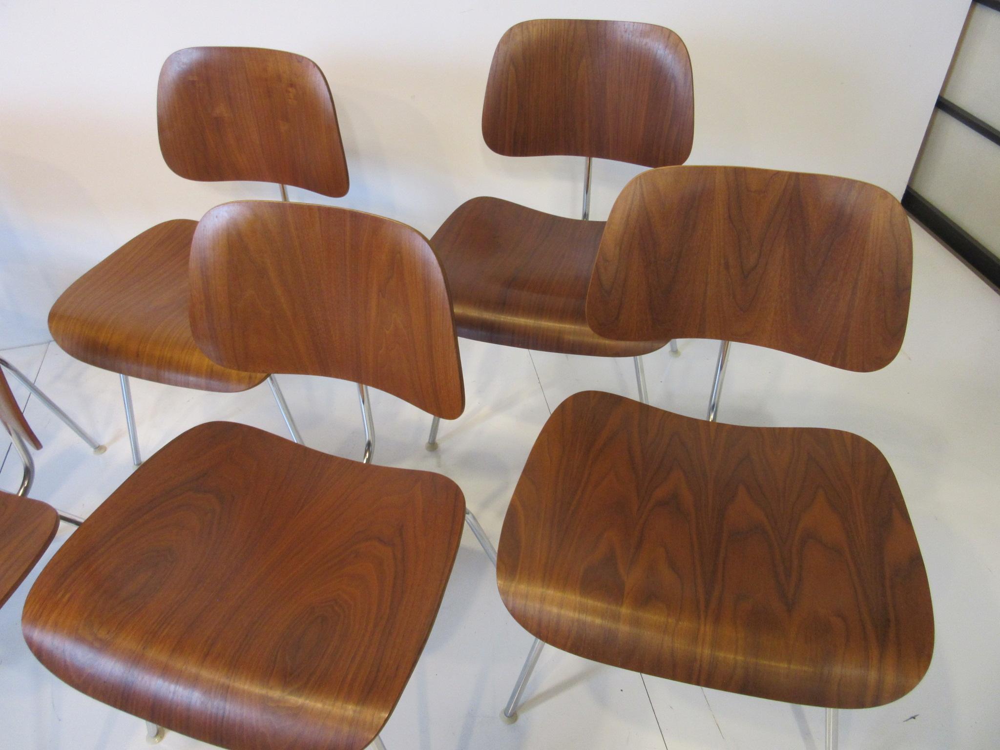 Eames 6 DCM Walnut Dining Chairs 1