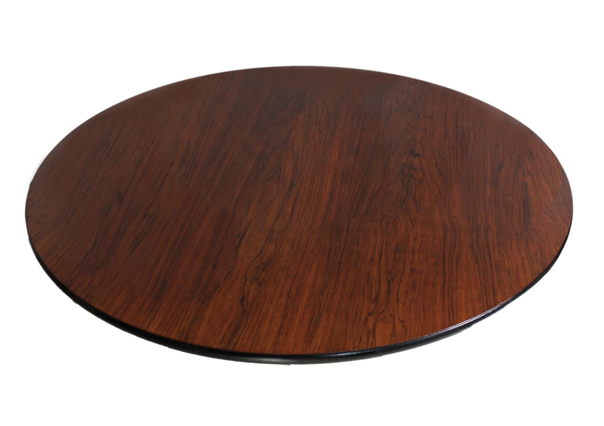 Mid-Century Modern Eames Round Rosewood Table with Original Accessories