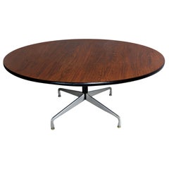 Retro Eames Round Rosewood Table with Original Accessories