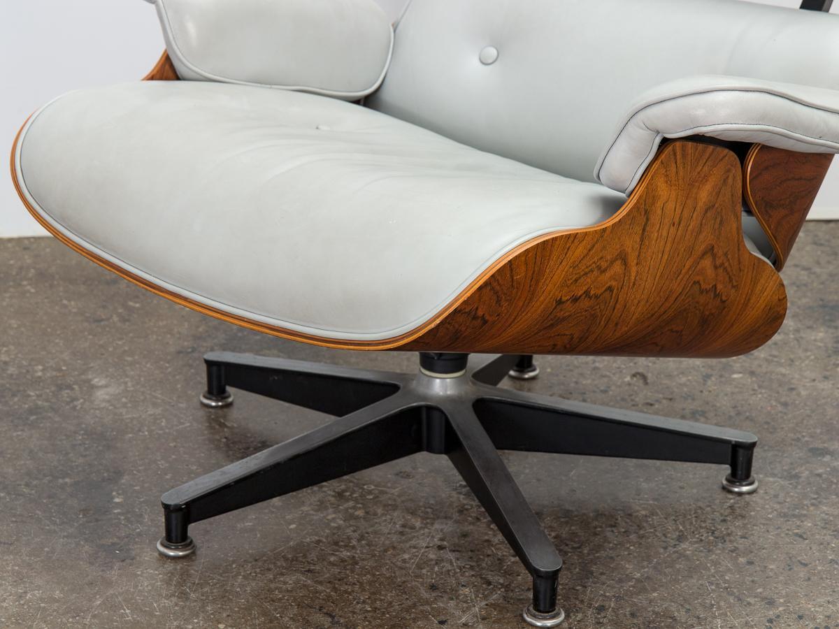 Leather Eames 670 Lounge Chair and 671 Ottoman