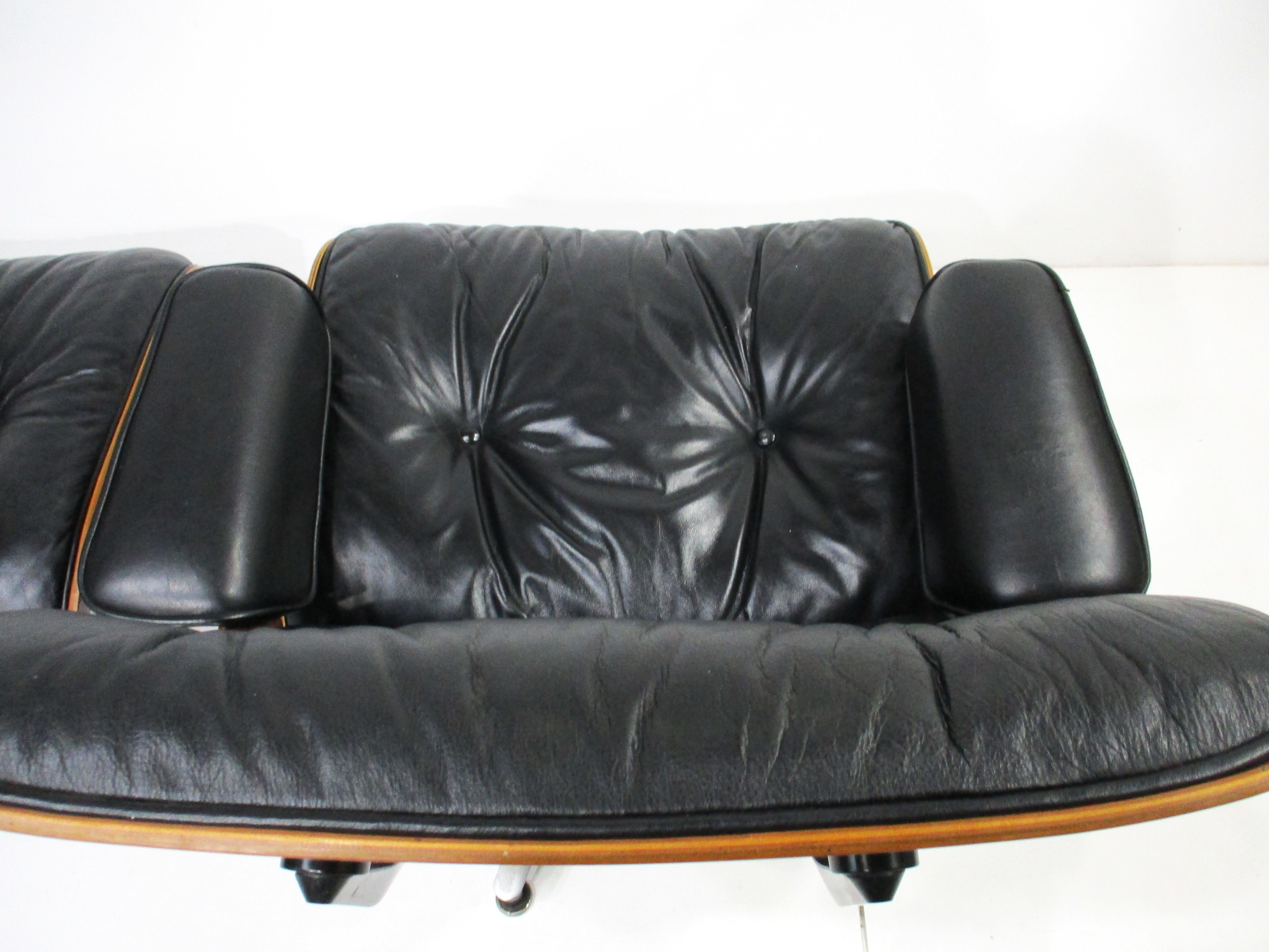 Eames 670 Palisander Leder Lounge Chair mit Ottomane für Herman Miller (DB) im Angebot 8