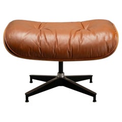 Eames 671 Lounge Ottoman in Rosewood & Cognac Leather by Herman Miller