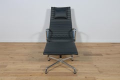 Eames Alu Group EA124 & EA125 Lounge Chair & Ottoman by Charles & Ray Eames