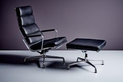 Silla Eames Alu Lounge EA 222 Soft Pad con Ottomane EA 223