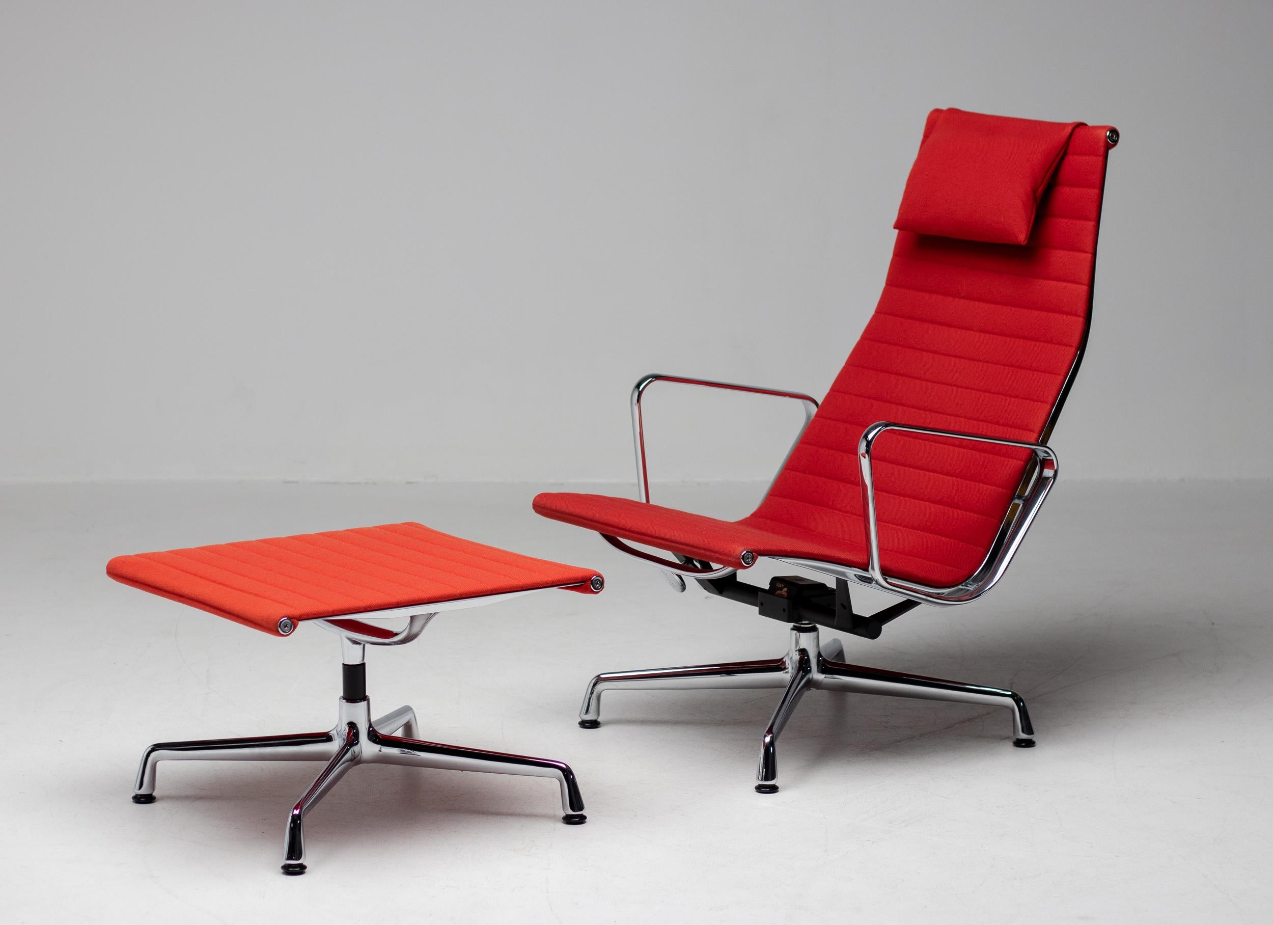 Eames Aluminium Group Lounge Chair and Ottoman for Vitra 3