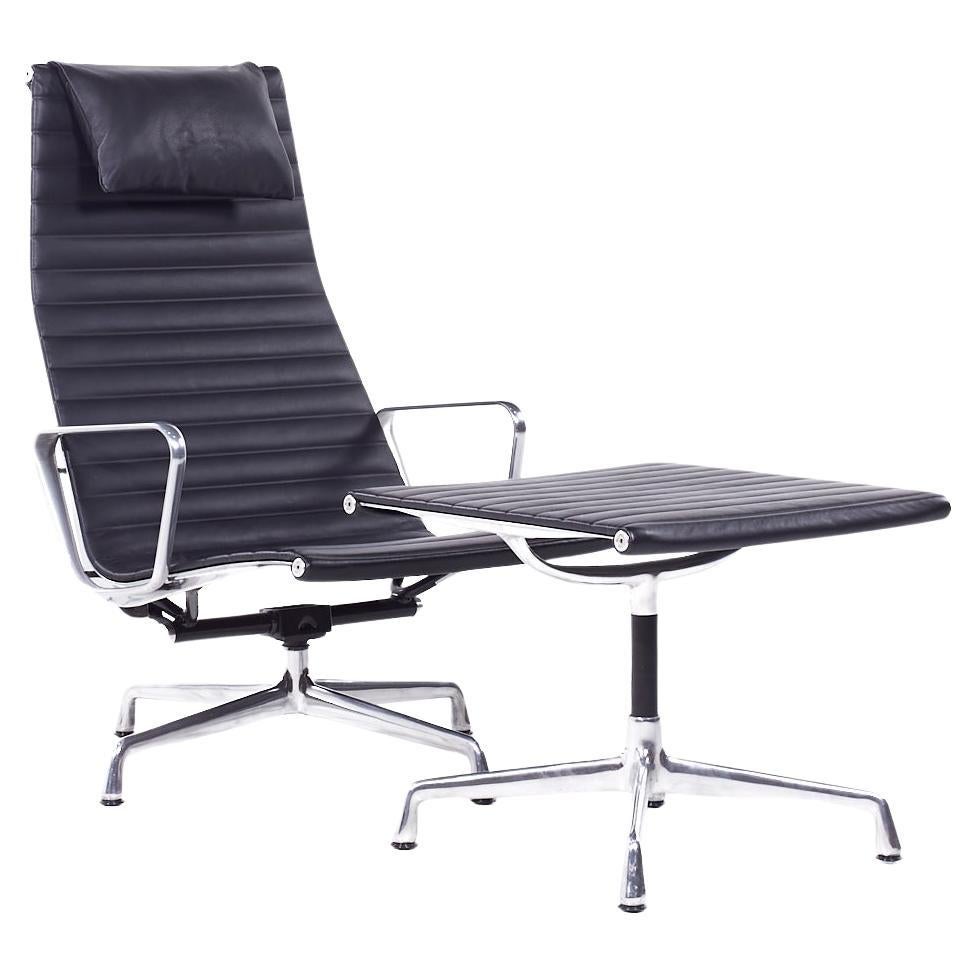 Eames Aluminum Group Chair and Ottoman For Sale