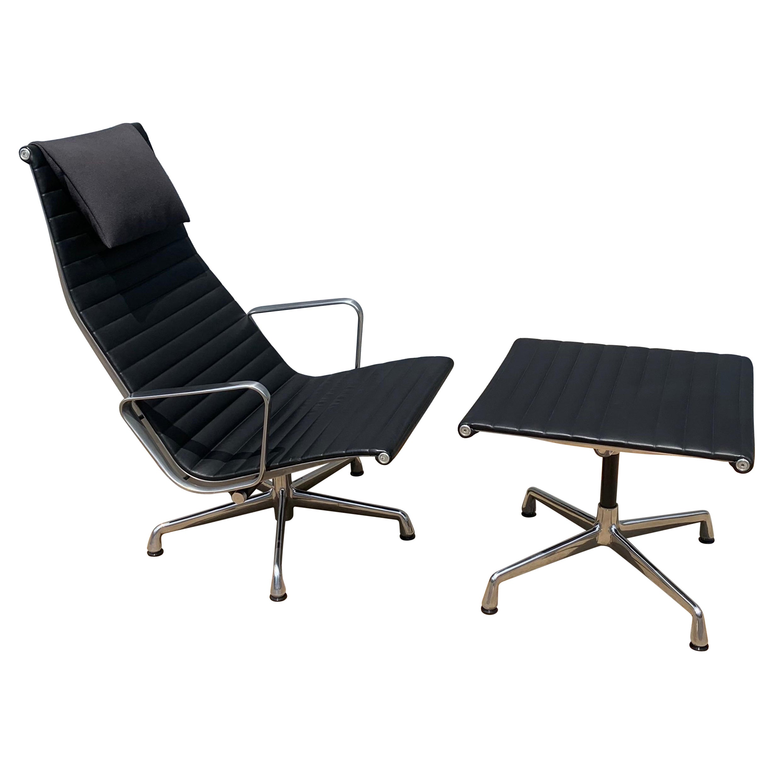 Eames Aluminum Group Lounge Chair and Ottoman