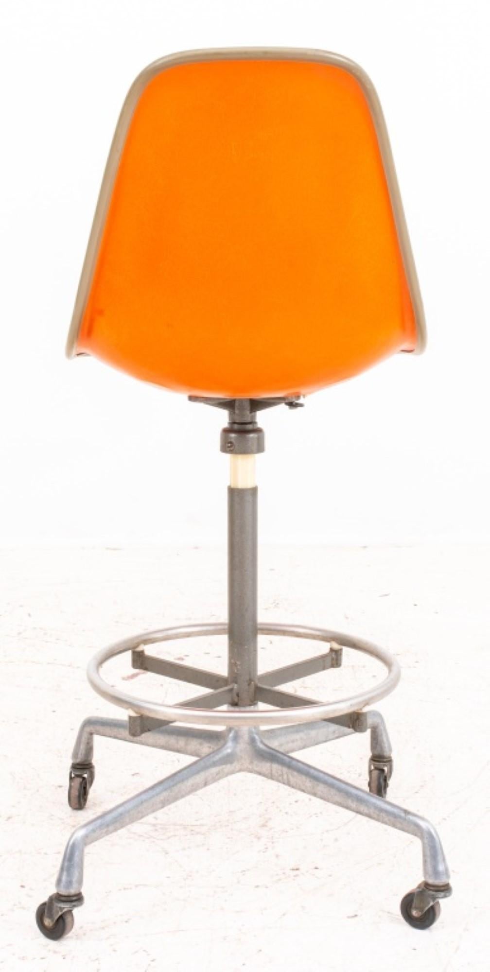 Metal Eames Aluminum Group Shell Bar or Drafting Stools For Sale