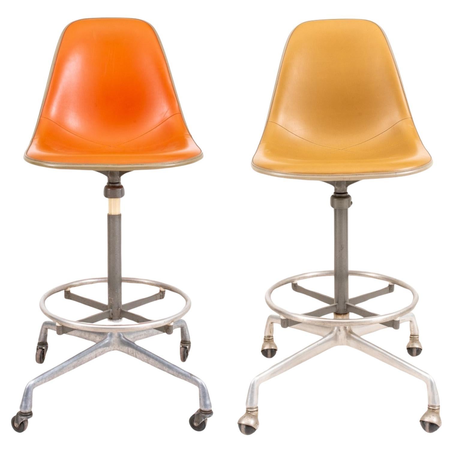 Eames Aluminum Group Shell Bar or Drafting Stools For Sale