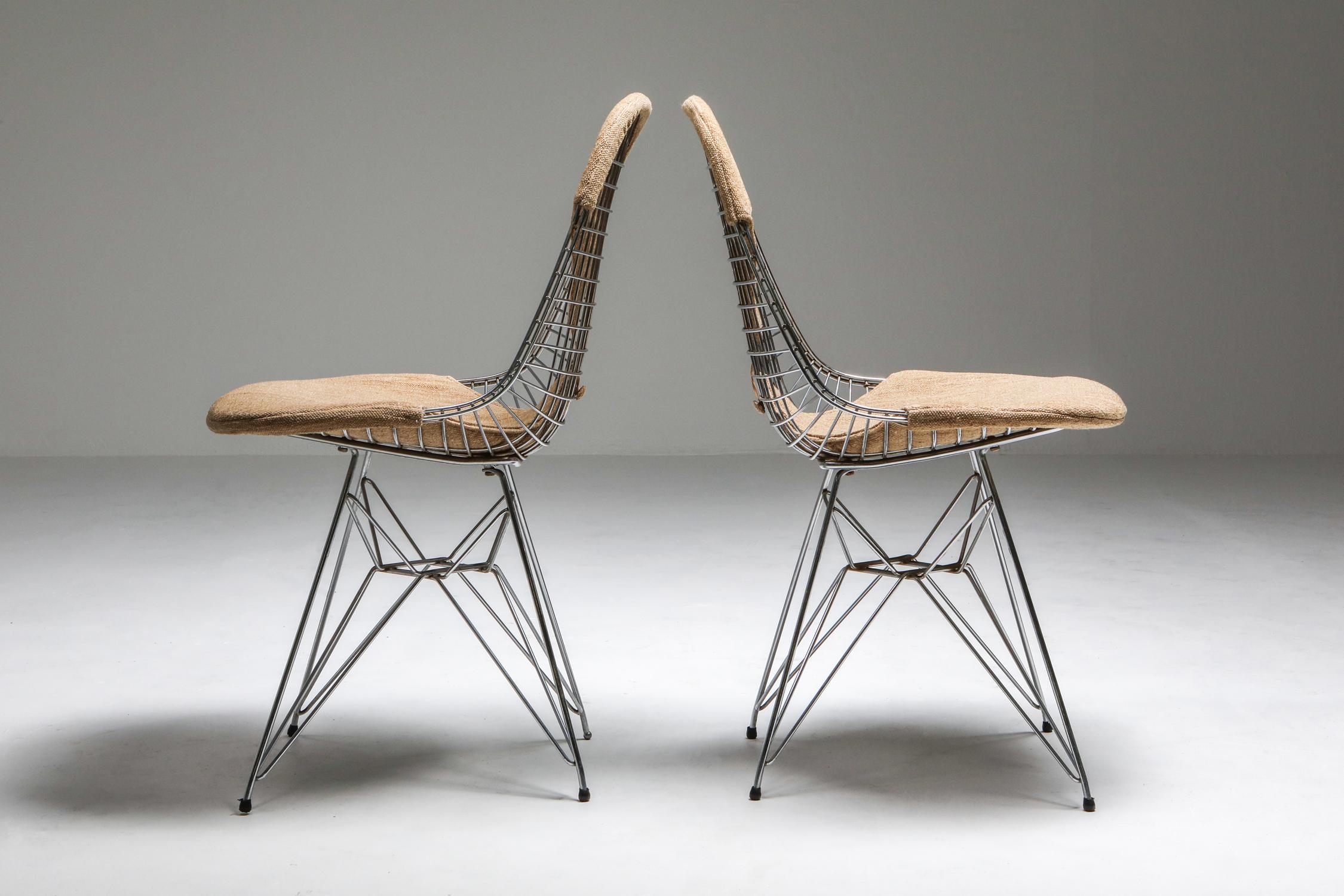 Eames Bikini DKR Wire Chair in Original Canvas:: Sechser-Set 3