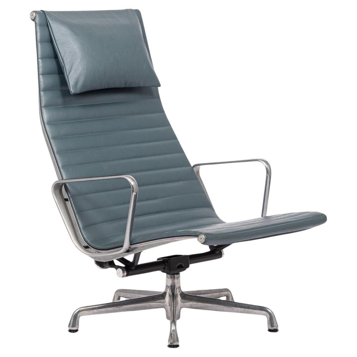 Sedia da ufficio Eames in pelle grigio-blu per Herman Miller - 2 disponibili in vendita