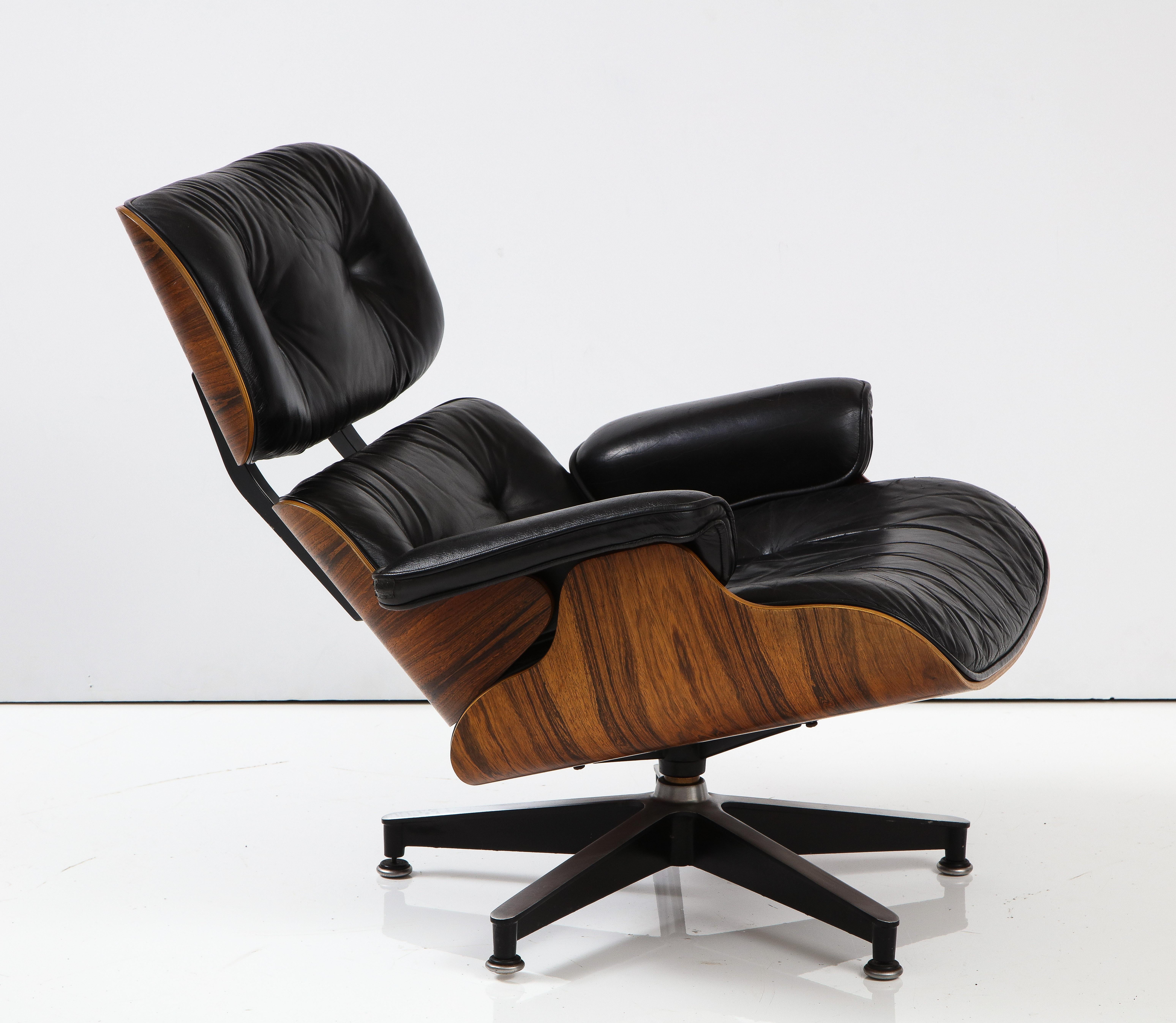 Late 20th Century Eames Brazilian Rosewood Lounge Chair And Ottoman