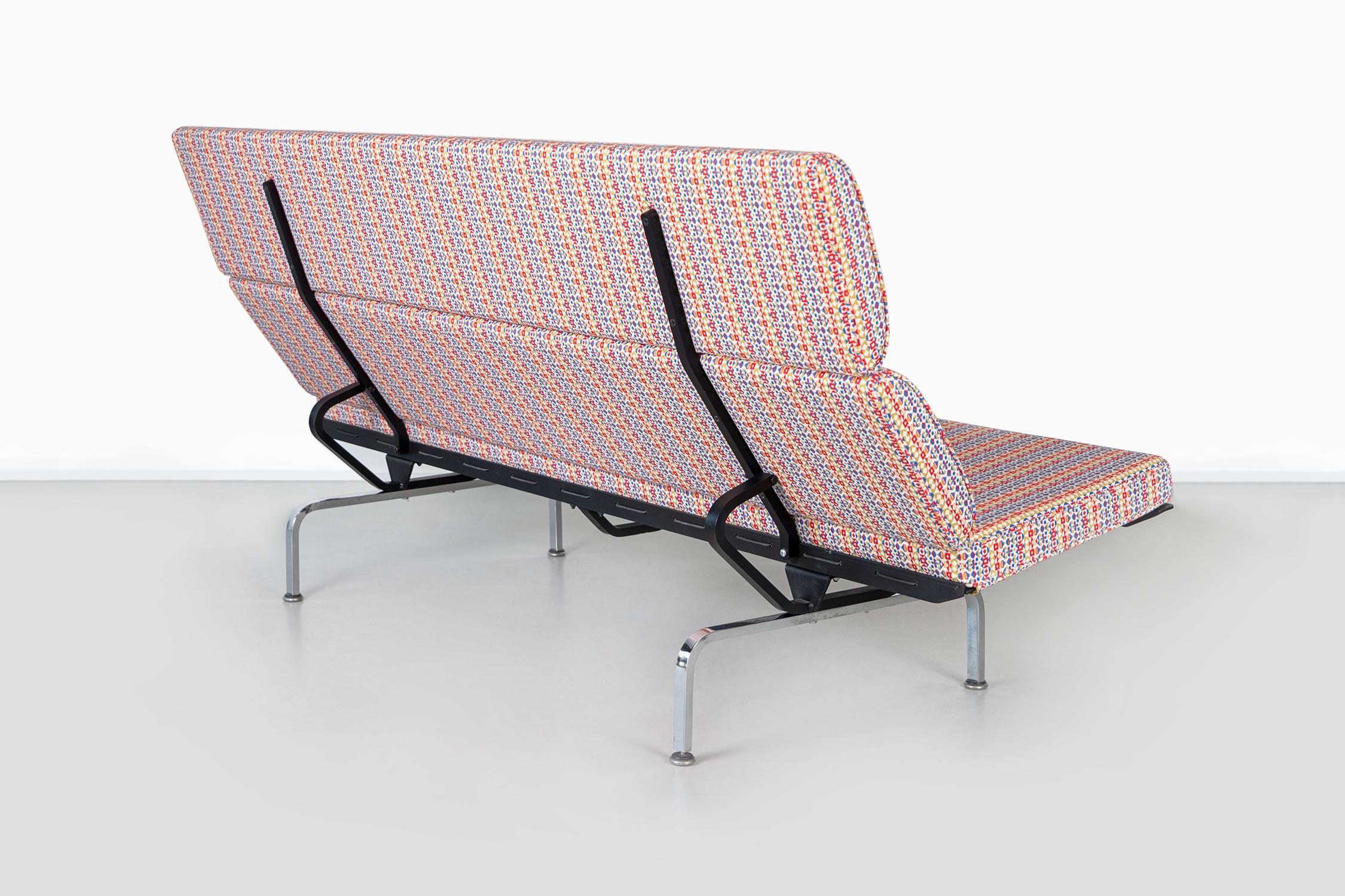 20th Century Eames Compact Sofa for Herman Miller with Alexander Girard Fabric For Sale