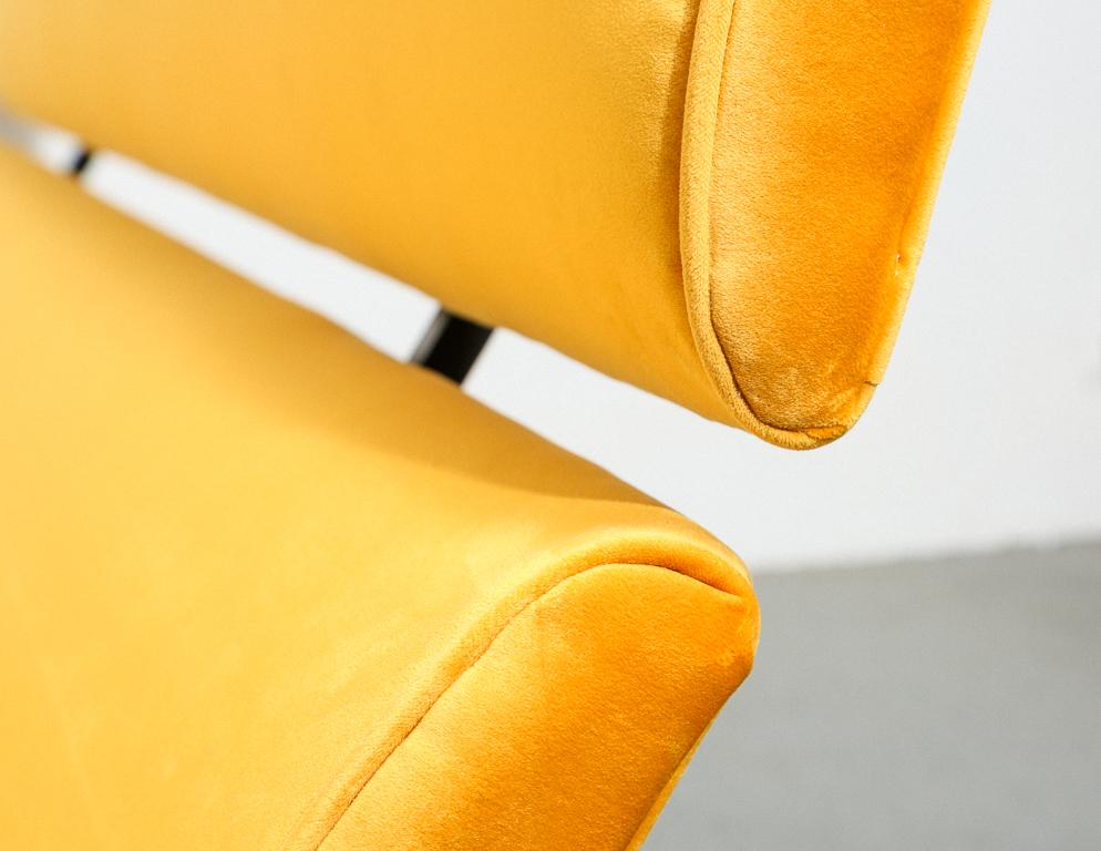Eames Compact Sofa in Yellow Velvet 1