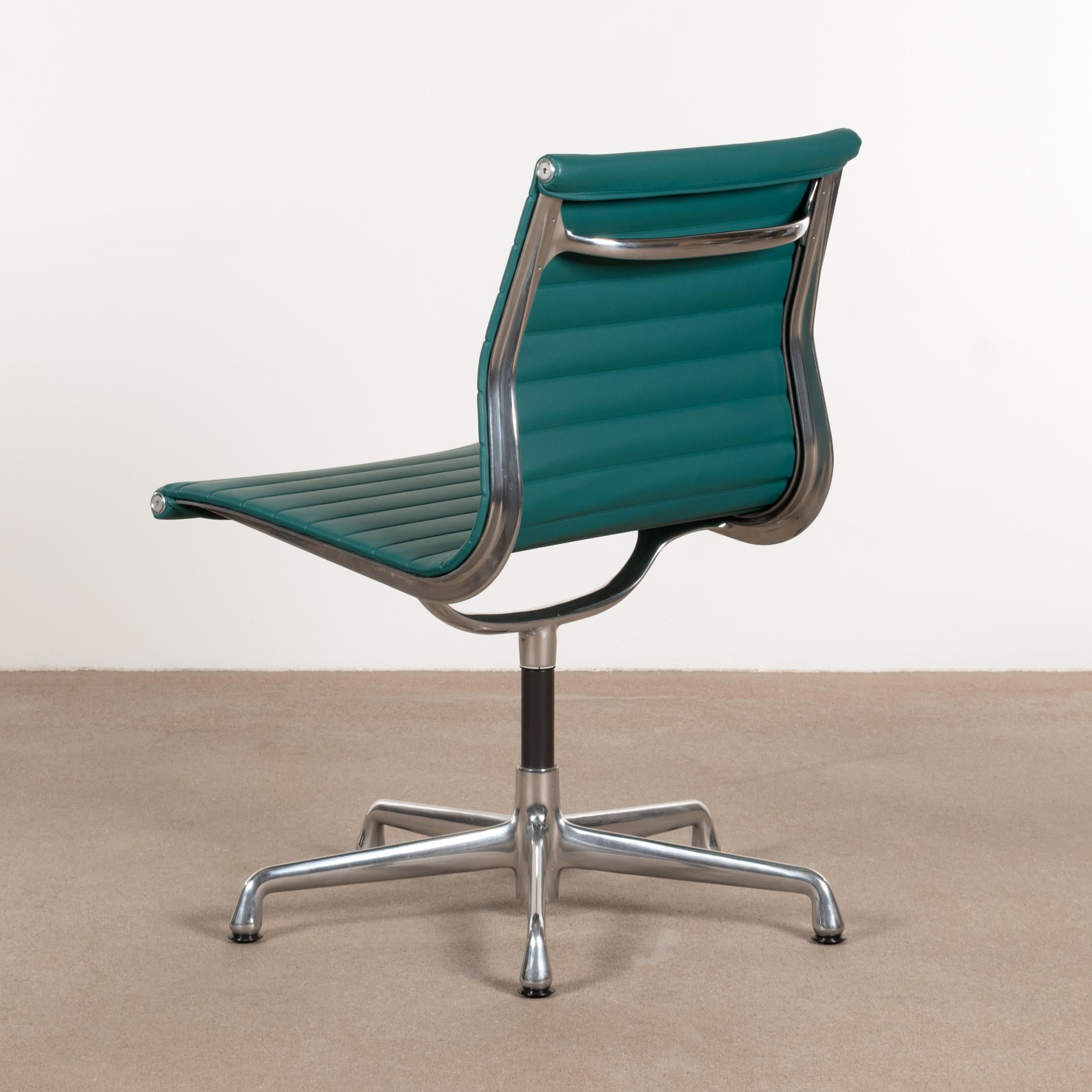 Mid-Century Modern Eames Conference Chair in Turquoise Vinyl for Herman Miller, USA