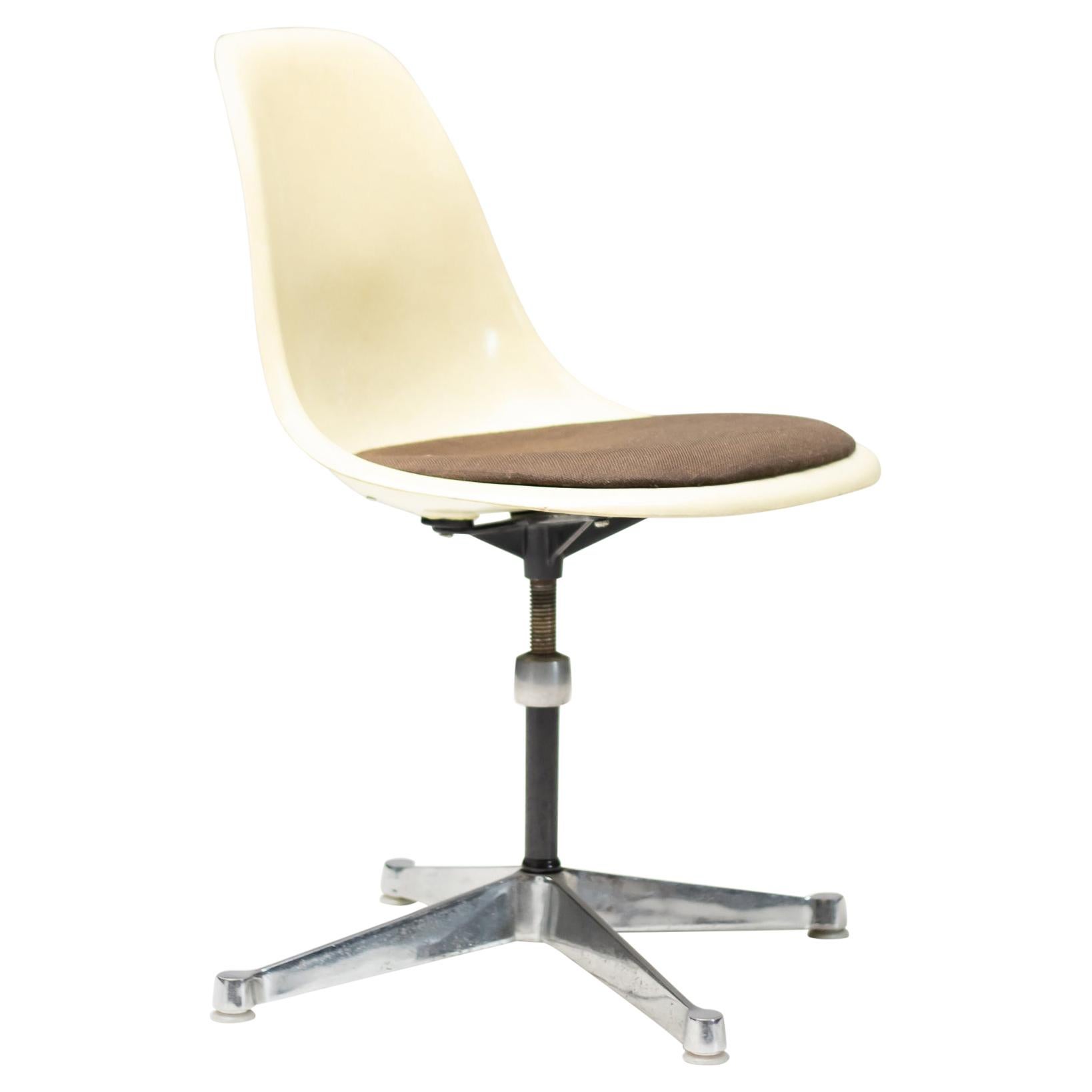 Modernist Eames Style Leather Desk Chair at 1stDibs