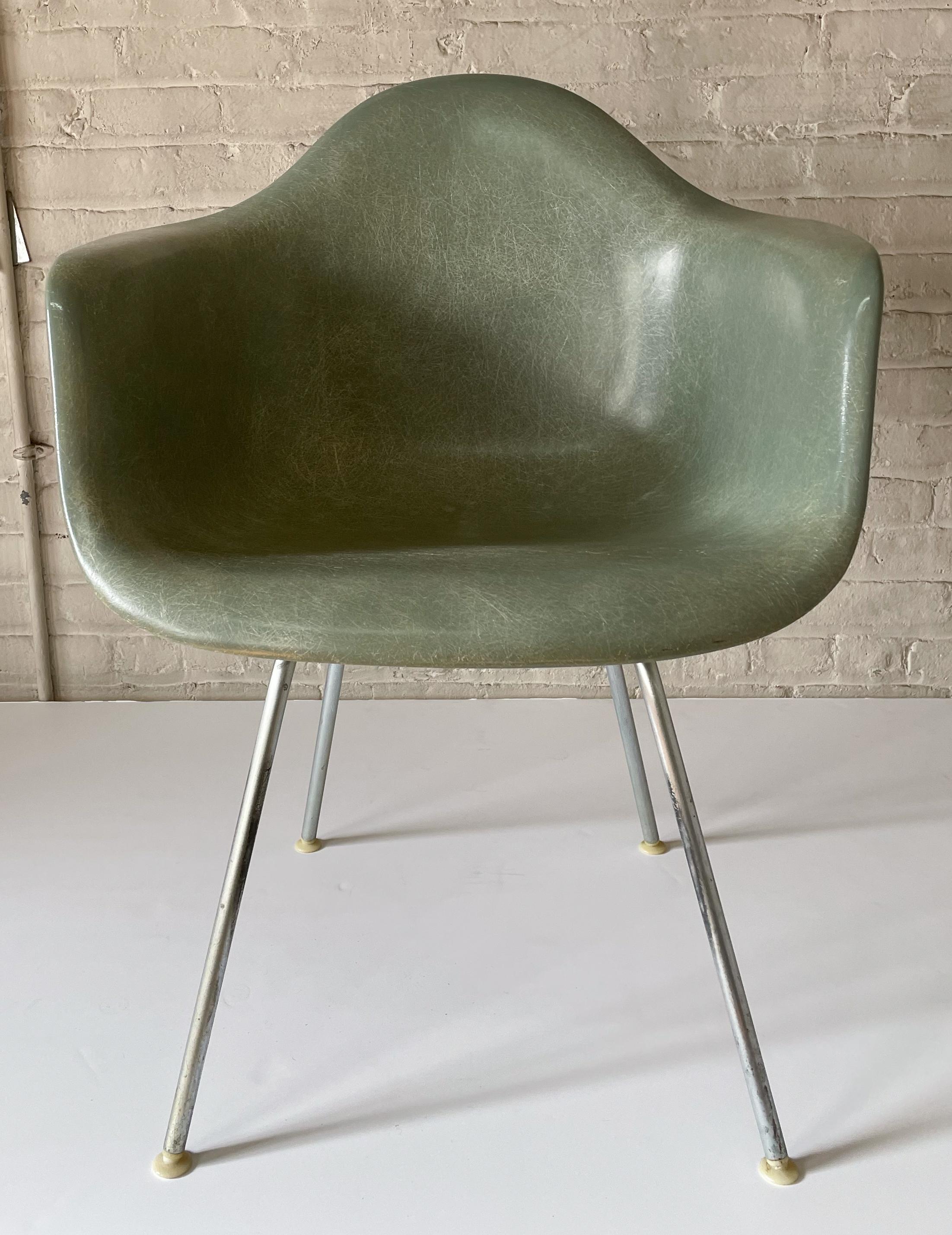 Mid-Century Modern Eames DAX Chair in Seafoam Green