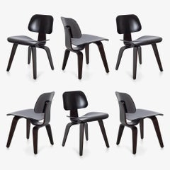 Chaises de salle à manger Eames DCW en ébène expresso par Herman Miller, lot de 6