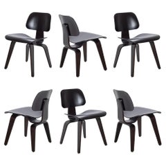 Eames DCW Dining Chairs in Espresso Ebony by Herman Miller, Set of 6
