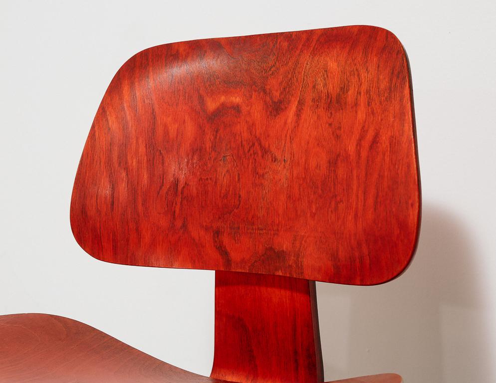 Eames DCW for Herman Miller in Red Aniline In Good Condition In Brooklyn, NY