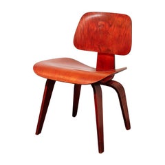 Vintage Eames DCW for Herman Miller in Red Aniline