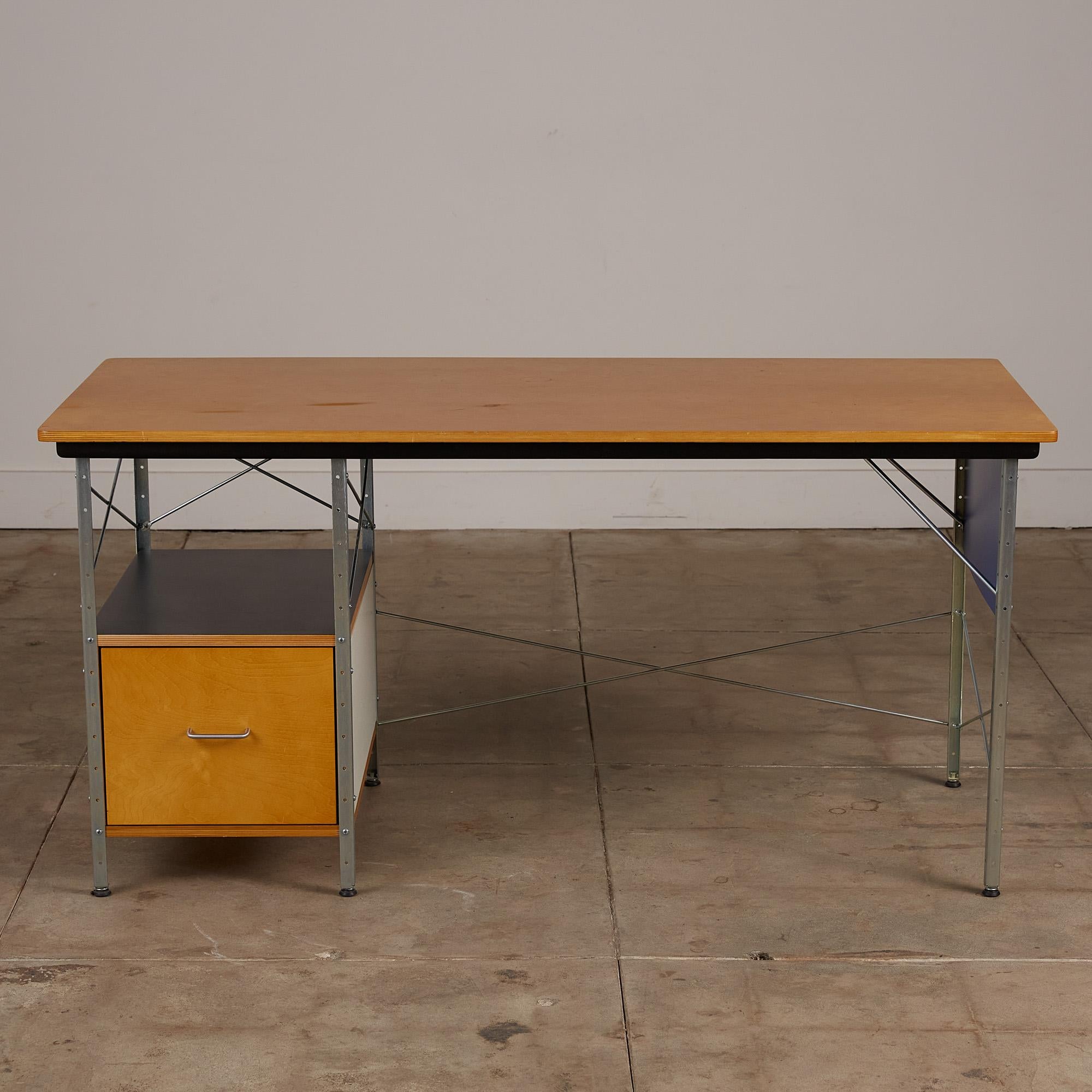 An iconic design, this Eames desk unit for Herman Miller, c.1950s, USA, is a beautiful example of what has been described as 