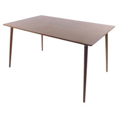Retro Eames DTW-3 table, rectangular, tapering circular wood detachable legs, 1950