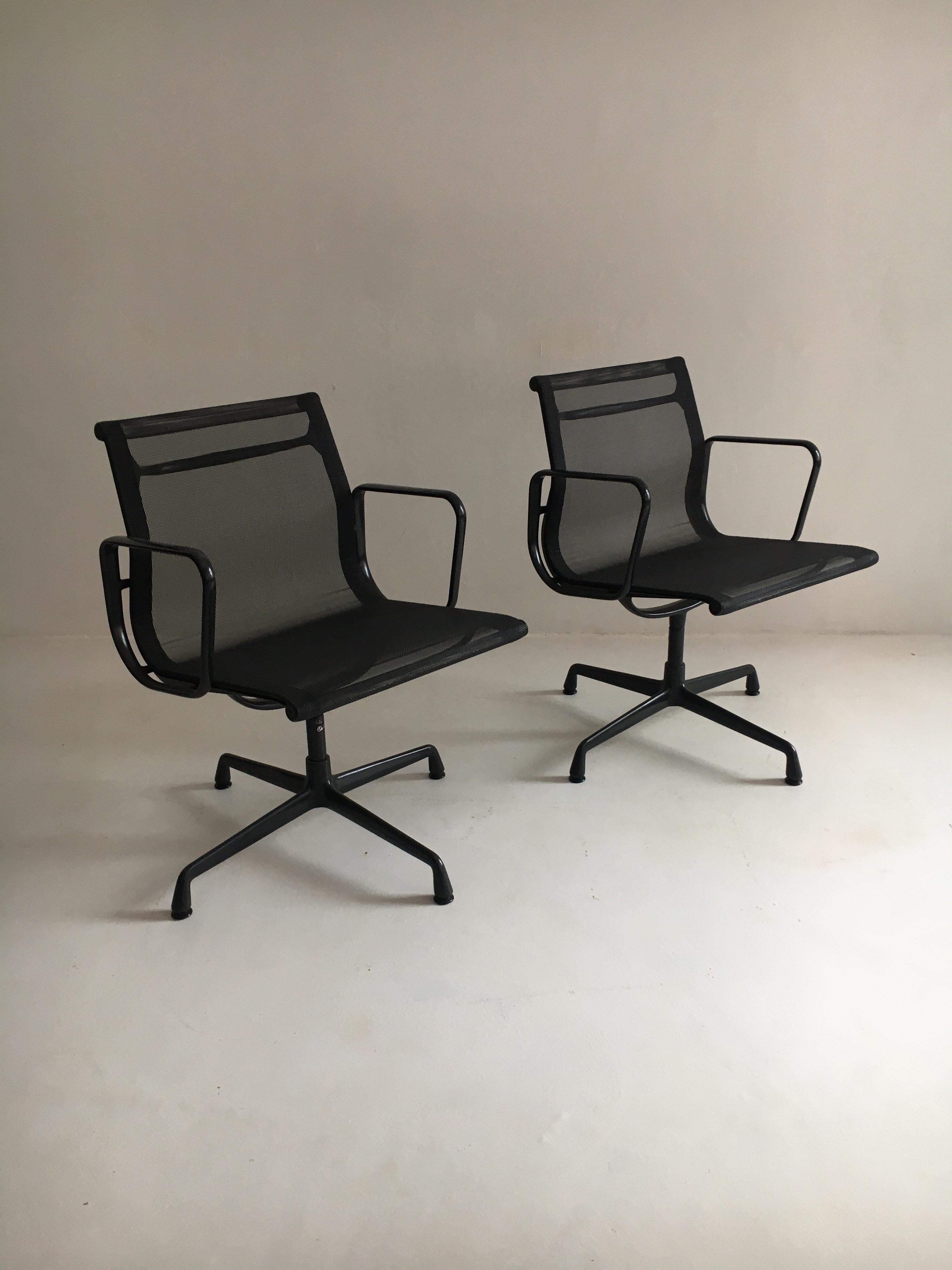 Swiss Eames EA 108 Aluminium Chair with Black Frame by Vitra For Sale