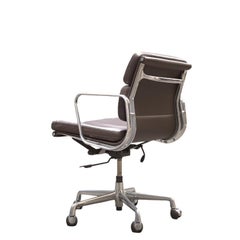 Eames EA 435 Soft Pad Black Leather Office Chair, Low Back by  ICF
