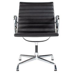 Eames EA108 Black Leather Dining Chair by Vitra for Karl