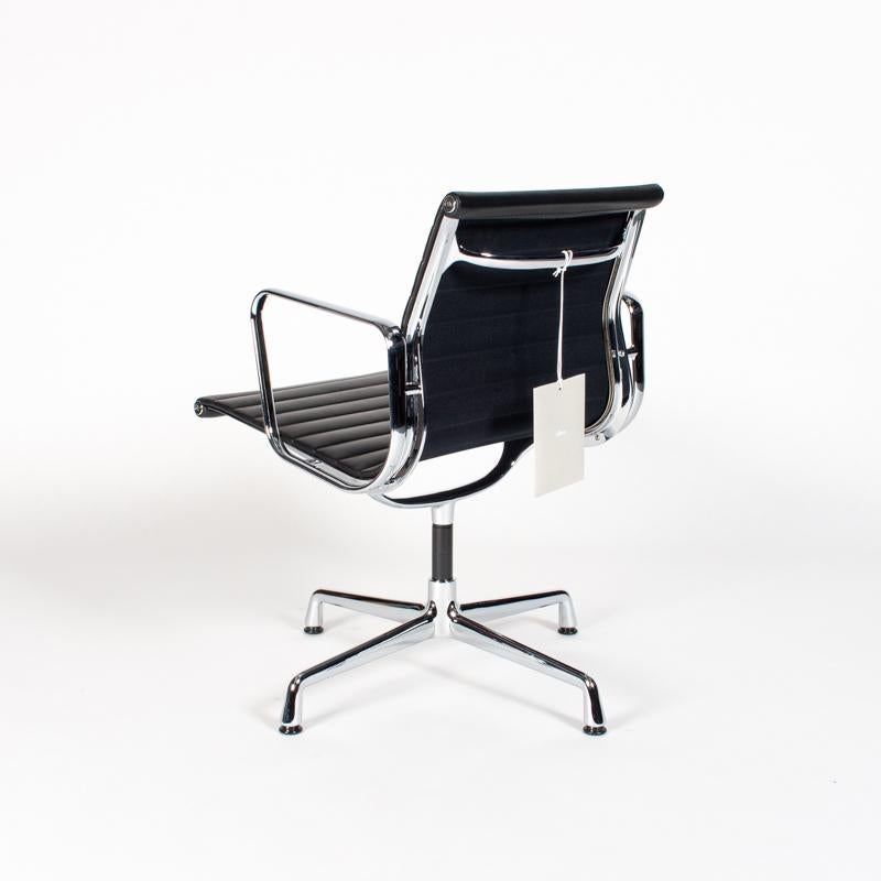 German Eames EA108 Black Leather Dining Chair by Vitra