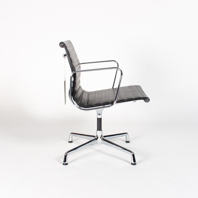 Mid-20th Century Eames EA108 Black Leather Dining Chair by Vitra