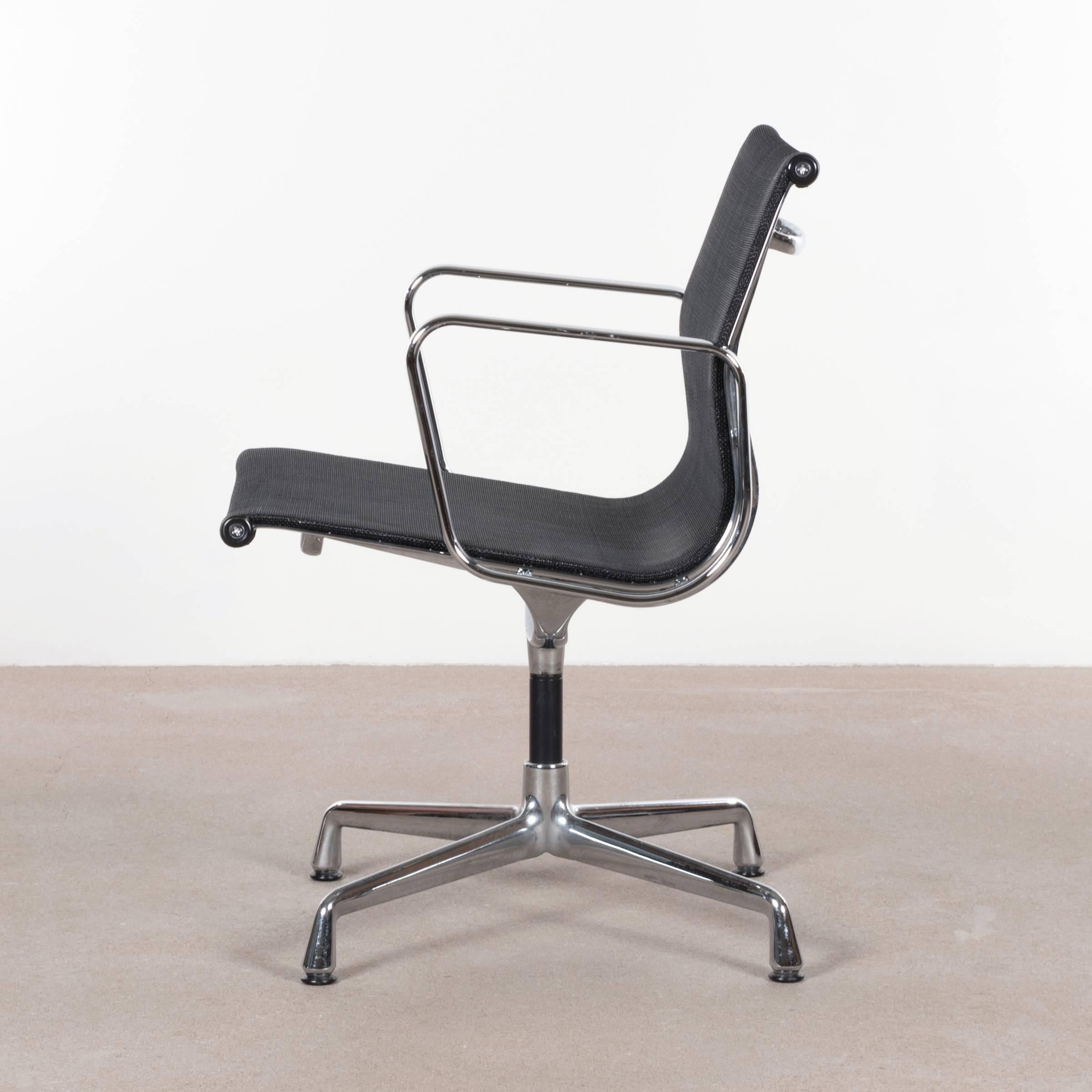 Mid-20th Century Eames EA108 Black Netweave Dining Chair by Vitra For Sale