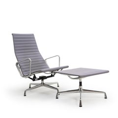 Eames EA124 / EA125 Alu Lounge Chair with Footstool, Vitra