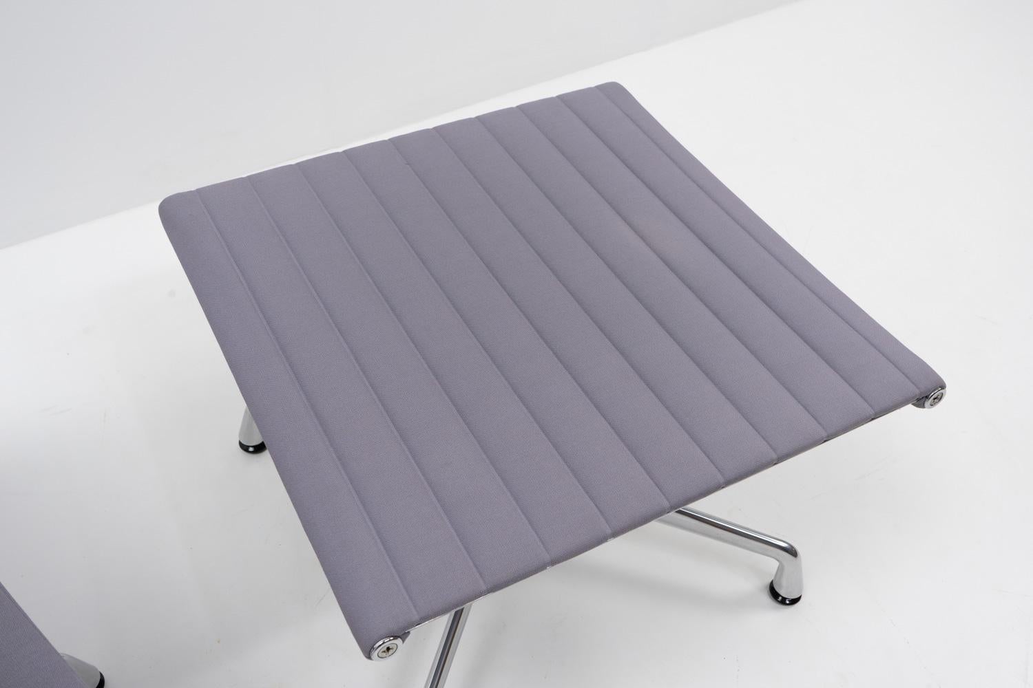 Aluminum Eames EA124 / EA125 Alu Lounge Chair with Footstool, Vitra For Sale