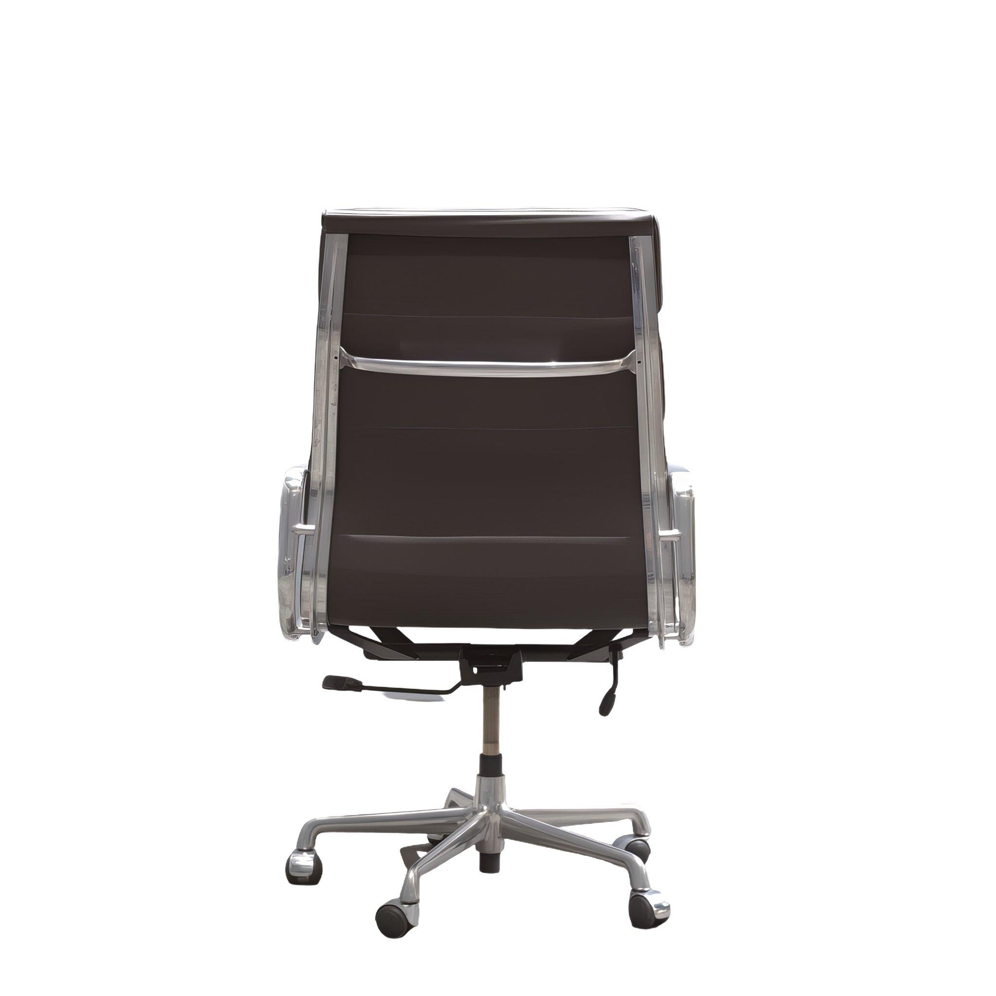 American Eames EA219 Soft Pad  High Back Leather Office Chair by ICF For Sale