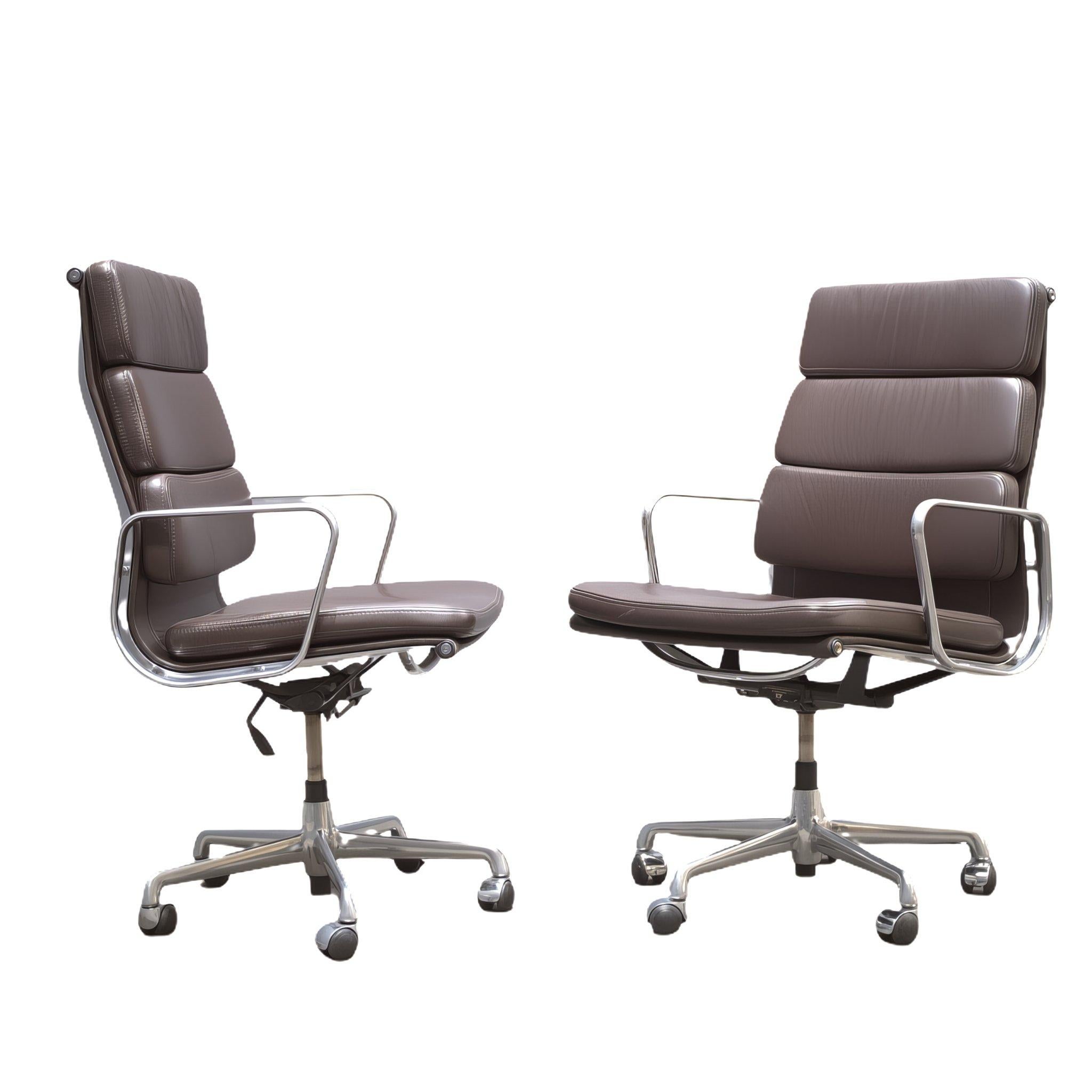 Eames EA219 Soft Pad  High Back Leather Office Chair by ICF 1